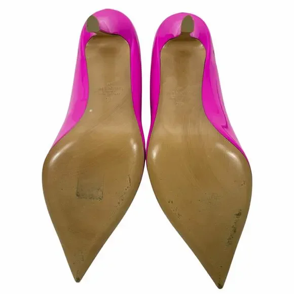 Valentino Garavani One Stud Patent Leather Pump Hot Pink Size 38 - Picture 10 of 14